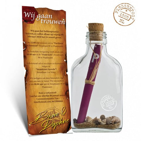 Message in a Bottle - Trouwkaart - Schatkaart