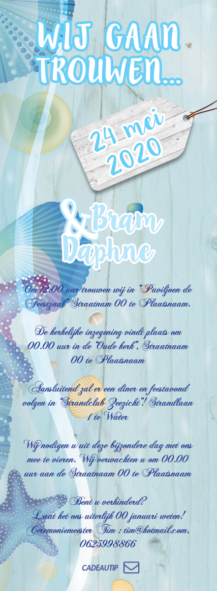 Drukwerk trouwkaarten flessenpost