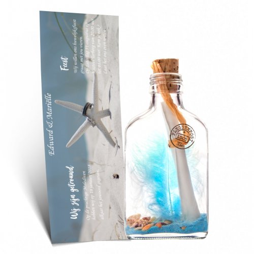message in a bottle - trouwkaart