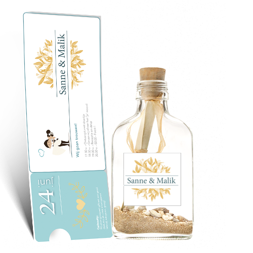 Message in a Bottle - Trouwkaart - Ticket