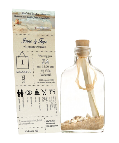 Message in a Bottle - Trouwkaart
