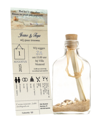 Message in a Bottle - Trouwkaart