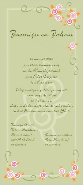 trouwkaart botanical