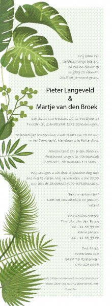 trouwkaart tropcial