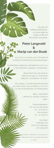 trouwkaart tropcial
