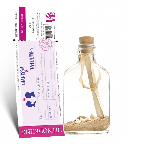 Message in a Bottle - Trouwkaart - Ticket