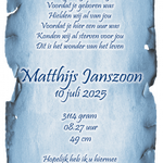 geboortekaartje schatkaart +foto