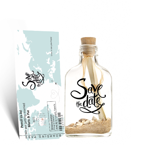 Message in a Bottle - Trouwkaart - Ticket