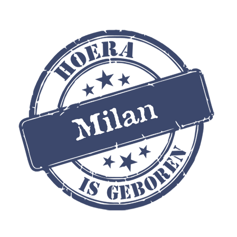 stempel sticker + naam