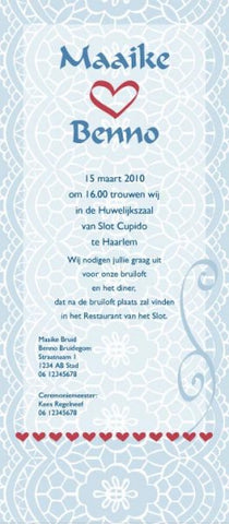 trouwkaart blue love