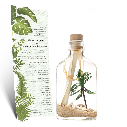 Message in a Bottle - Trouwkaart - Botanisch
