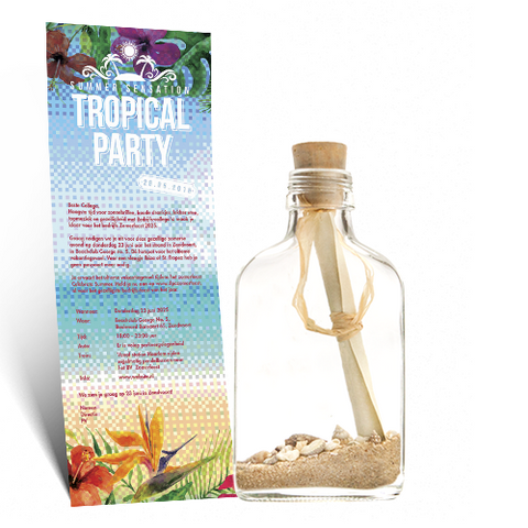 Message in a Bottle - Trouwkaart - Tropisch