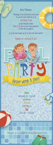 uitnodiging kinderfeestje poolparty